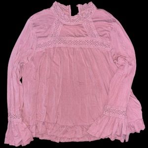 Pink neck-high long sleeve